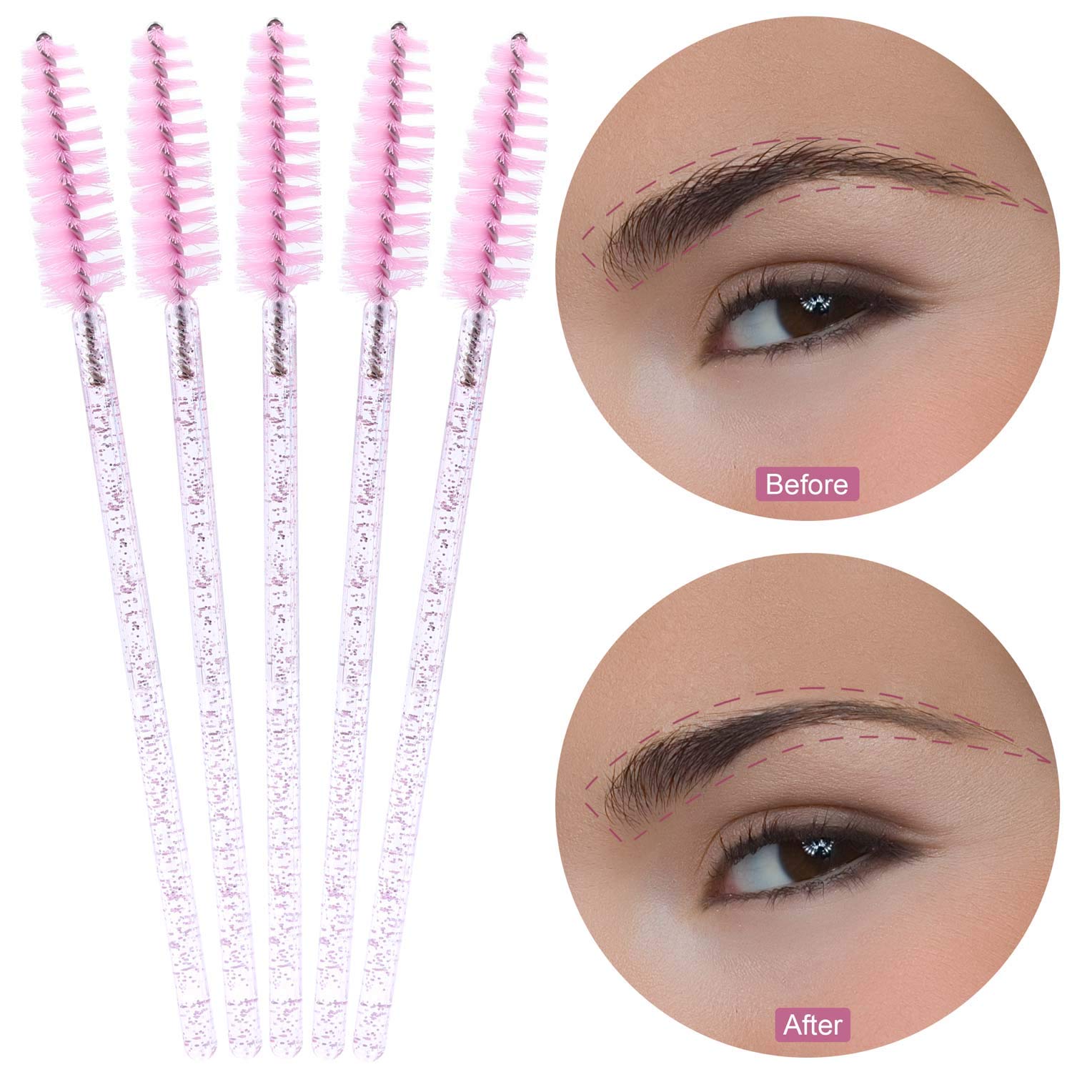 Tbestmax screw-head design spoolie aids smooth lash and brow grooming.