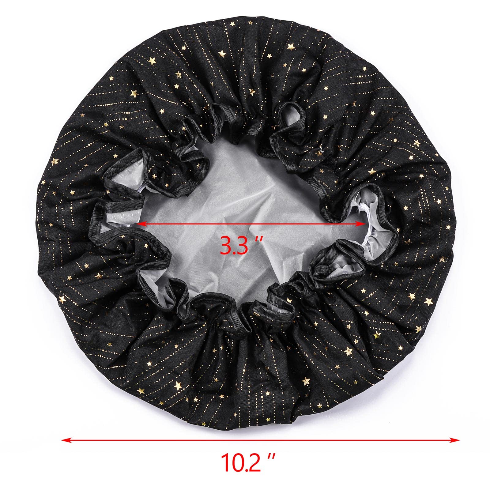 Tbestmax shower cap double-layer design adds splash protection