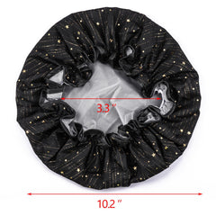 Tbestmax shower cap double-layer design adds splash protection