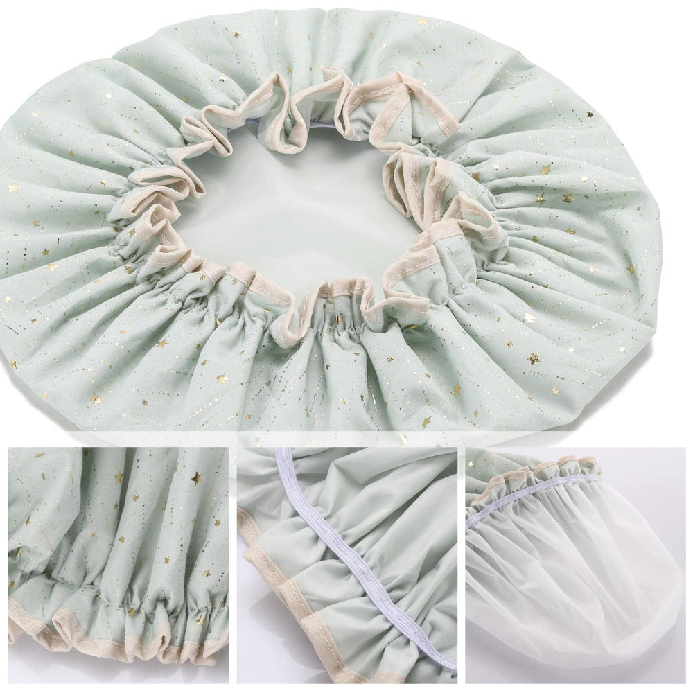 Tbestmax shower cap reusable-pack reduces waste with four-piece set