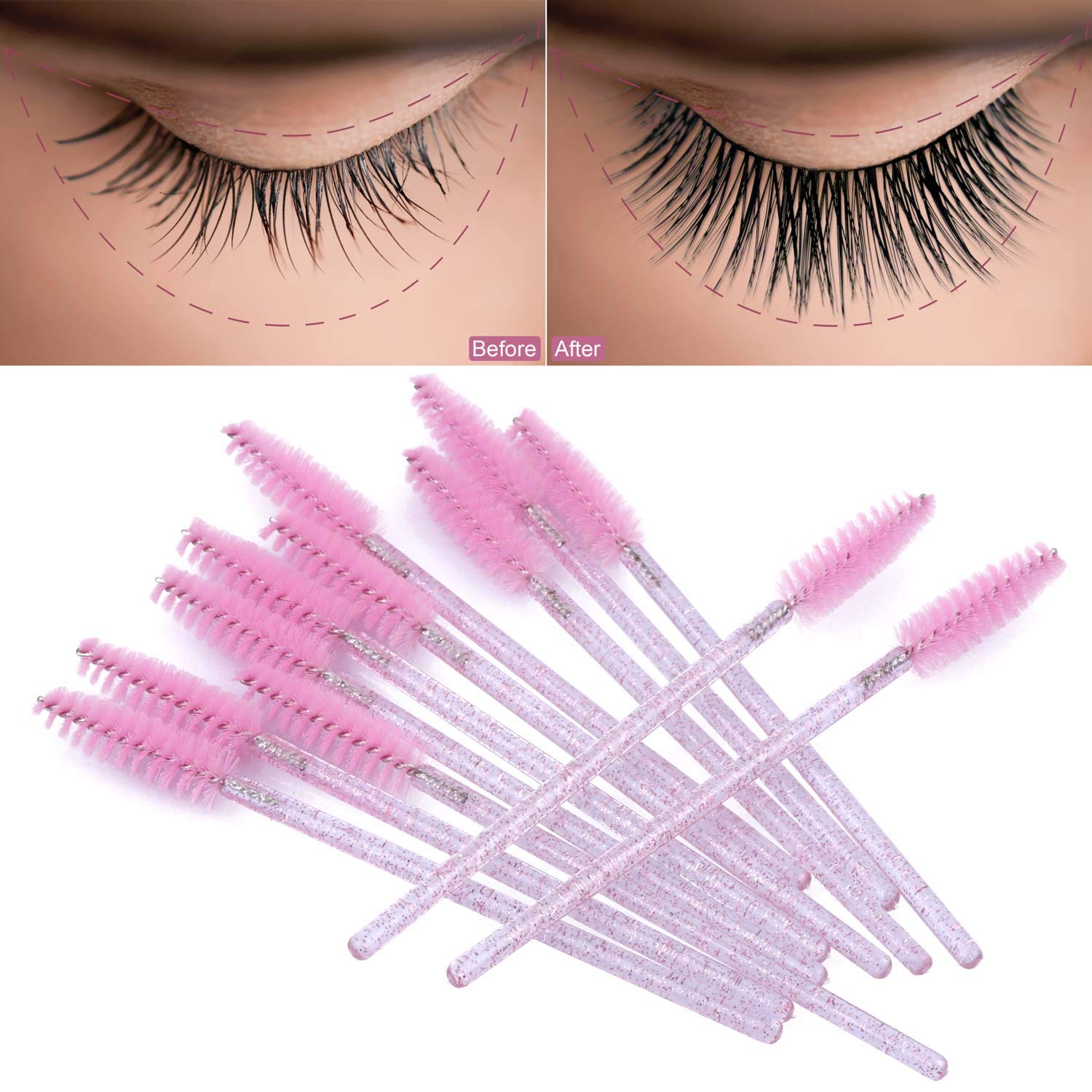 Tbestmax soft yet firm brush cleans lashes while separating each strand.
