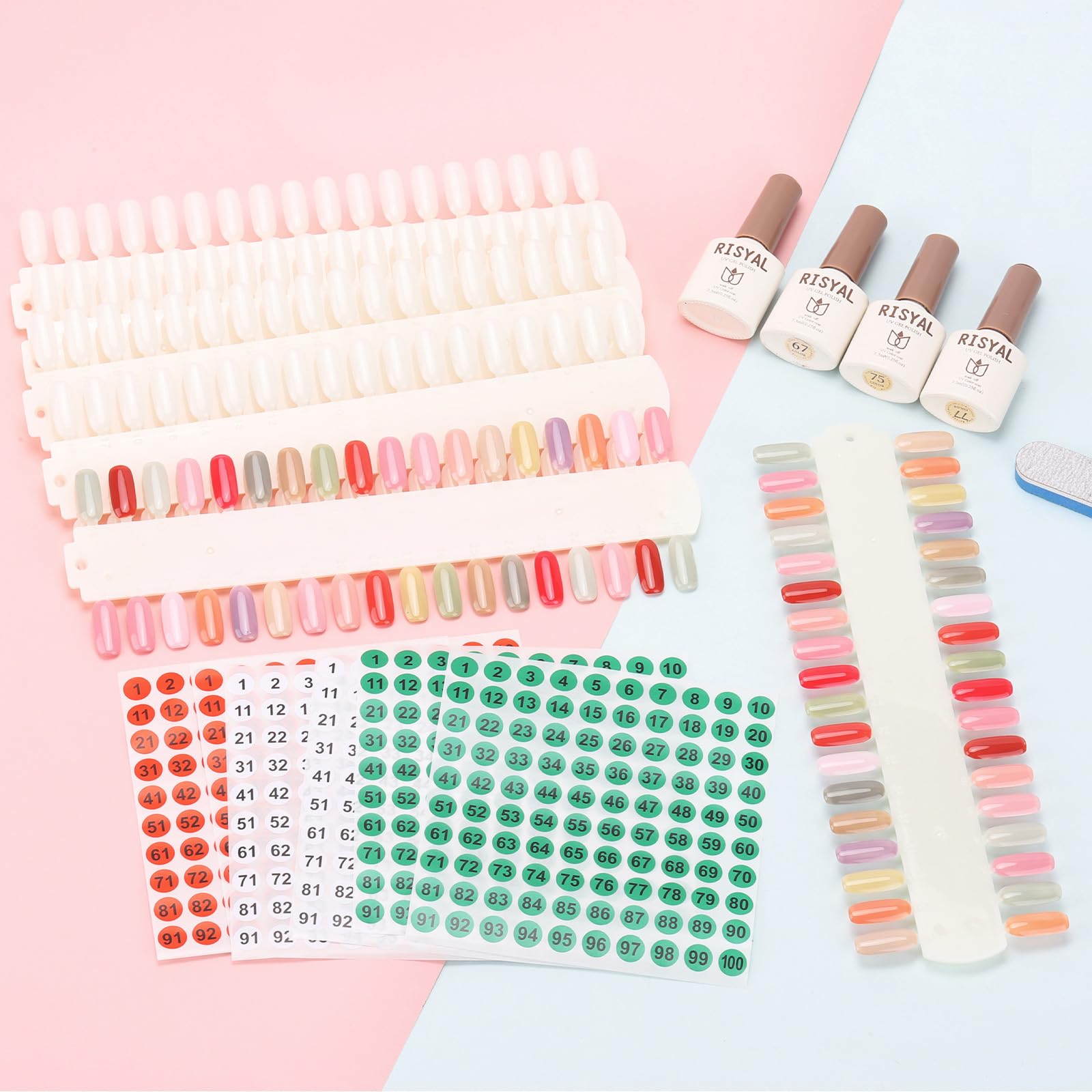 Tbestmax sturdy swatch board for buffing, filing, acrylic or poly gel use.