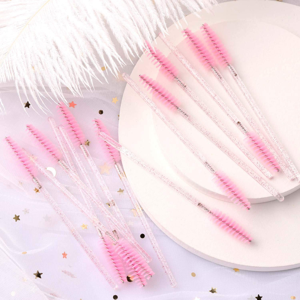 Tbestmax cepillos rosados para maquillaje de ojos, uso diario cómodo.