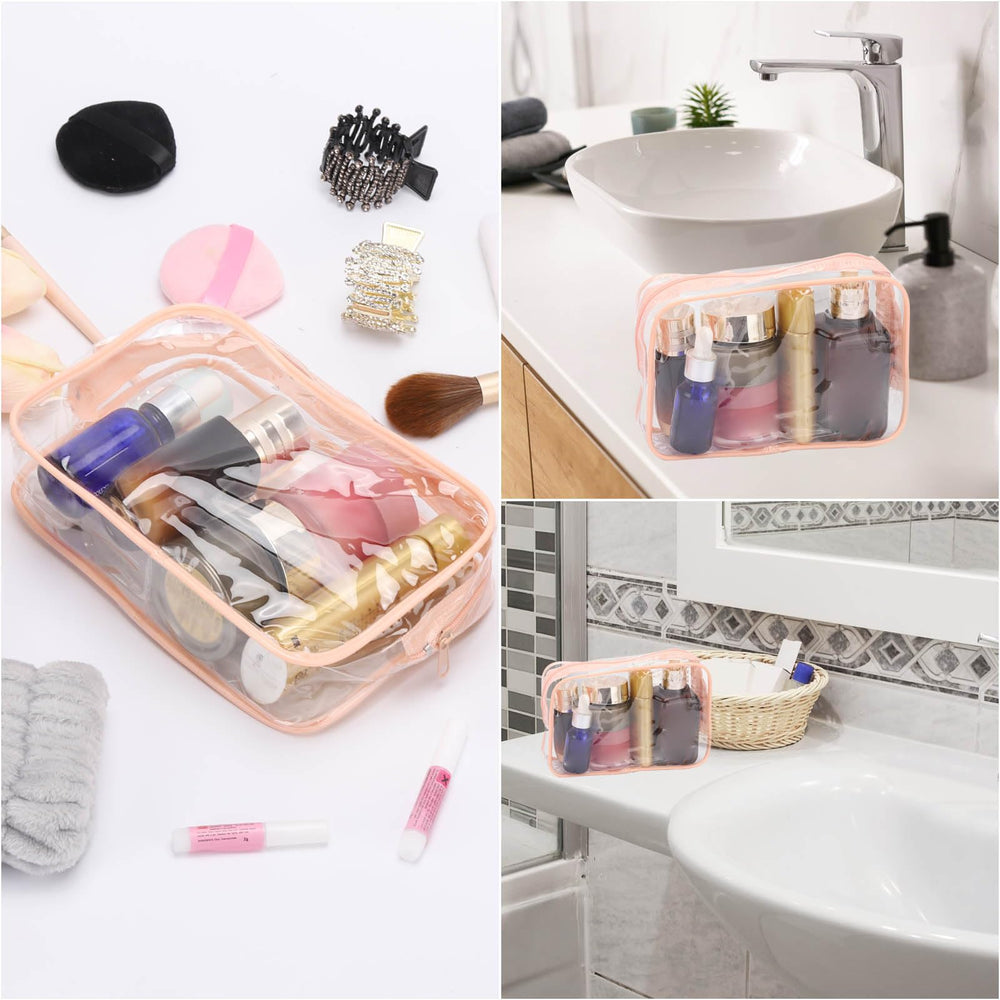 Tbestmax easy-clean clear cosmetic bag can be washed to remove odors
