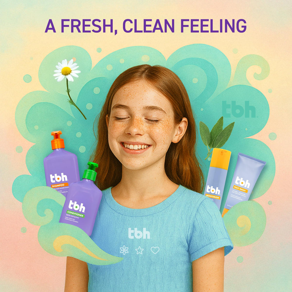 TBH Kids body wash bottle features a clean, refreshing scent for daily use.