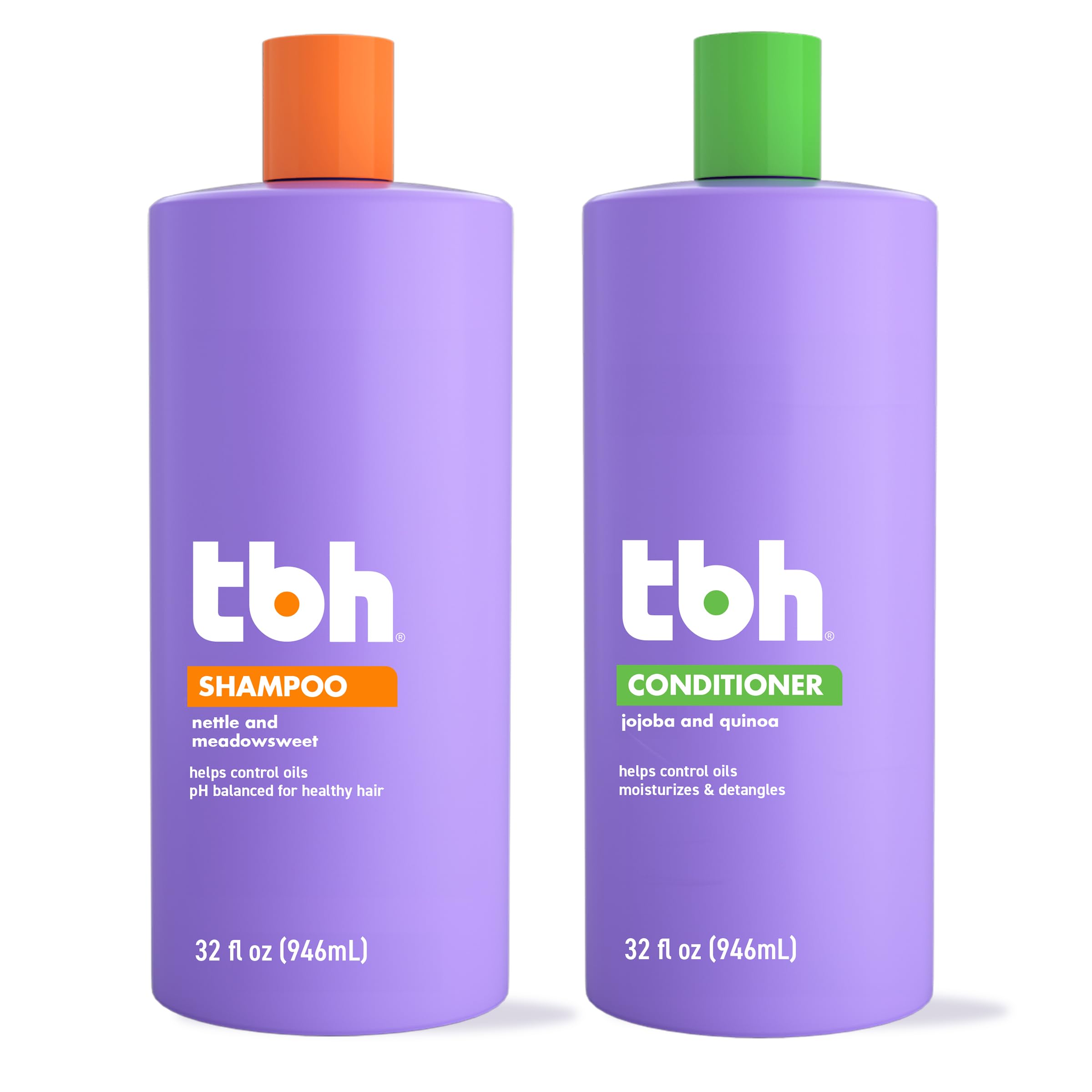 TBH Kids & Teen Shampoo bottle close-up highlighting gentle, sulfate-free cleansing for all hair types.
