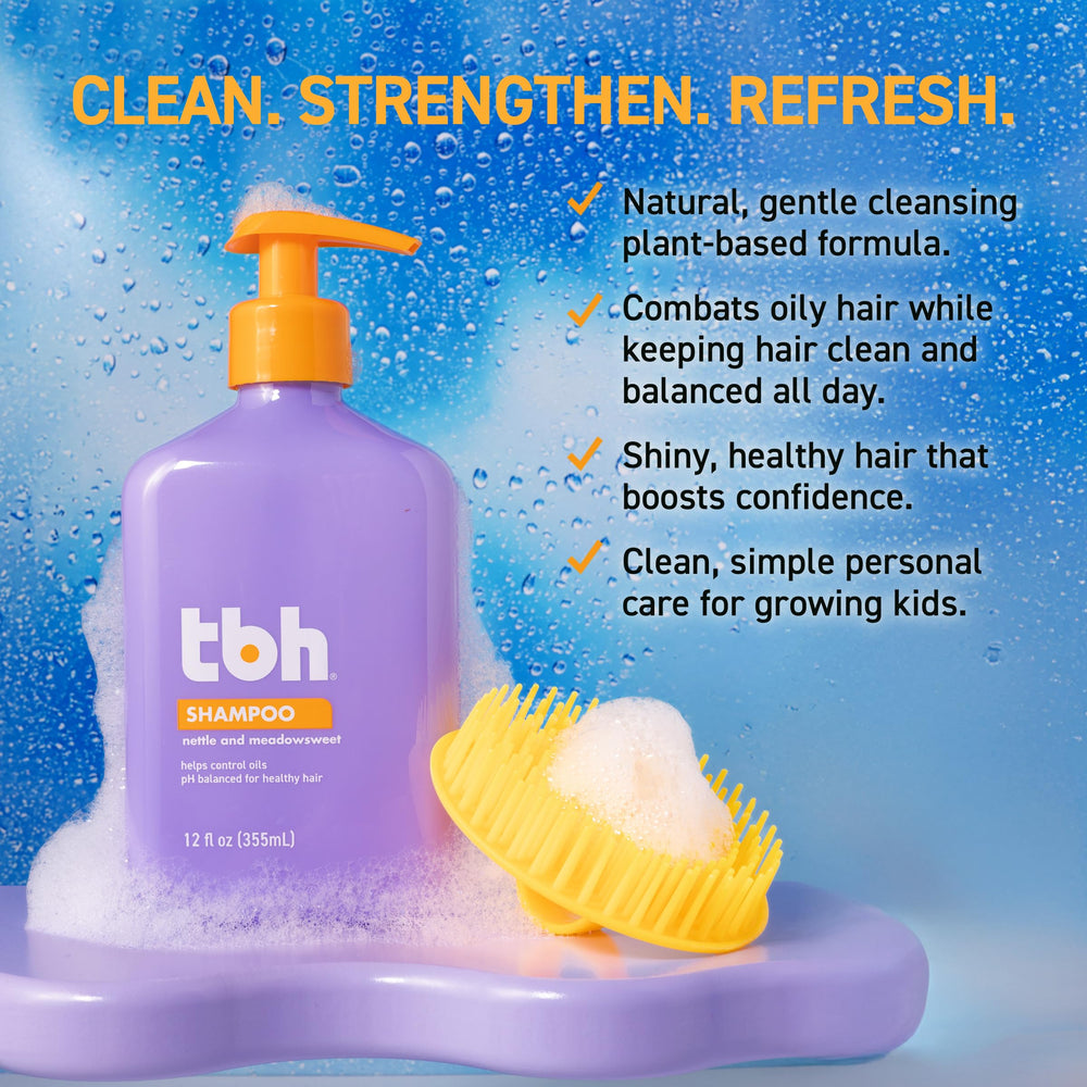 TBH Shampoo lather in hand—creamy, spa-like sensorial experience for tweens