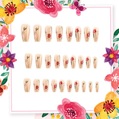 TBRZTR rose-pattern flower nails offer elegant full-cover design.