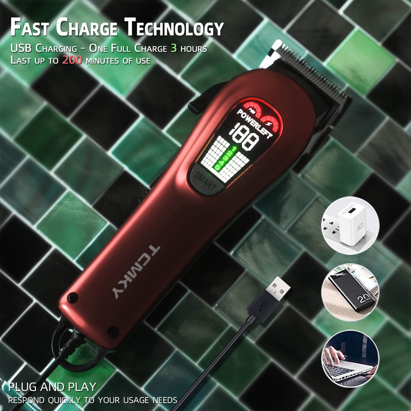 TCMKY auxiliary light helps trim in dim environments.
