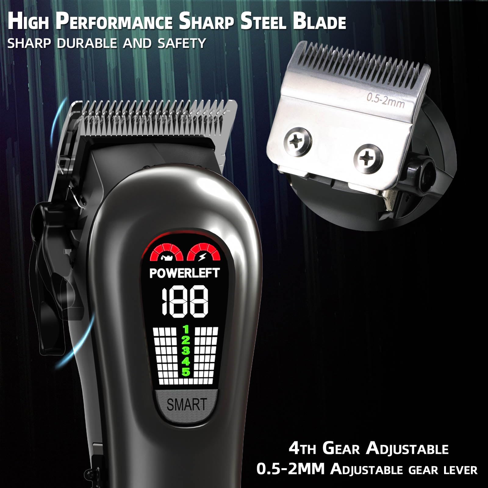 TCMKY hair clippers sharp steel blade for clean, skin-friendly trimming