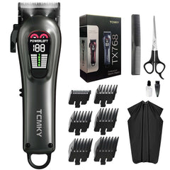 TCMKY hair clippers silvery body showing cordless convenience for home grooming