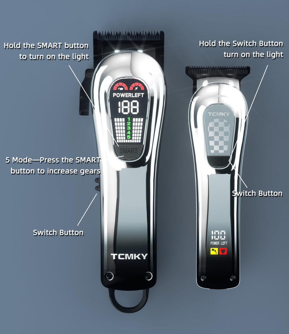 TCMKY lighting function at clipper head supports precise cuts