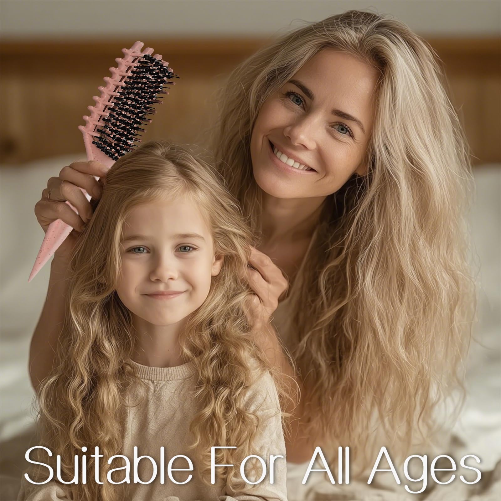 Tcsxady Curly Hair Brush travel-friendly compact design.