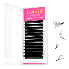 TDANCE Easy Fan Lashes tray with 12 rows enables rapid fan formation for professionals.