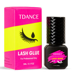 TDANCE eyelash extension glue bottle demonstrates professional packaging for precise, long-lasting lash applications.