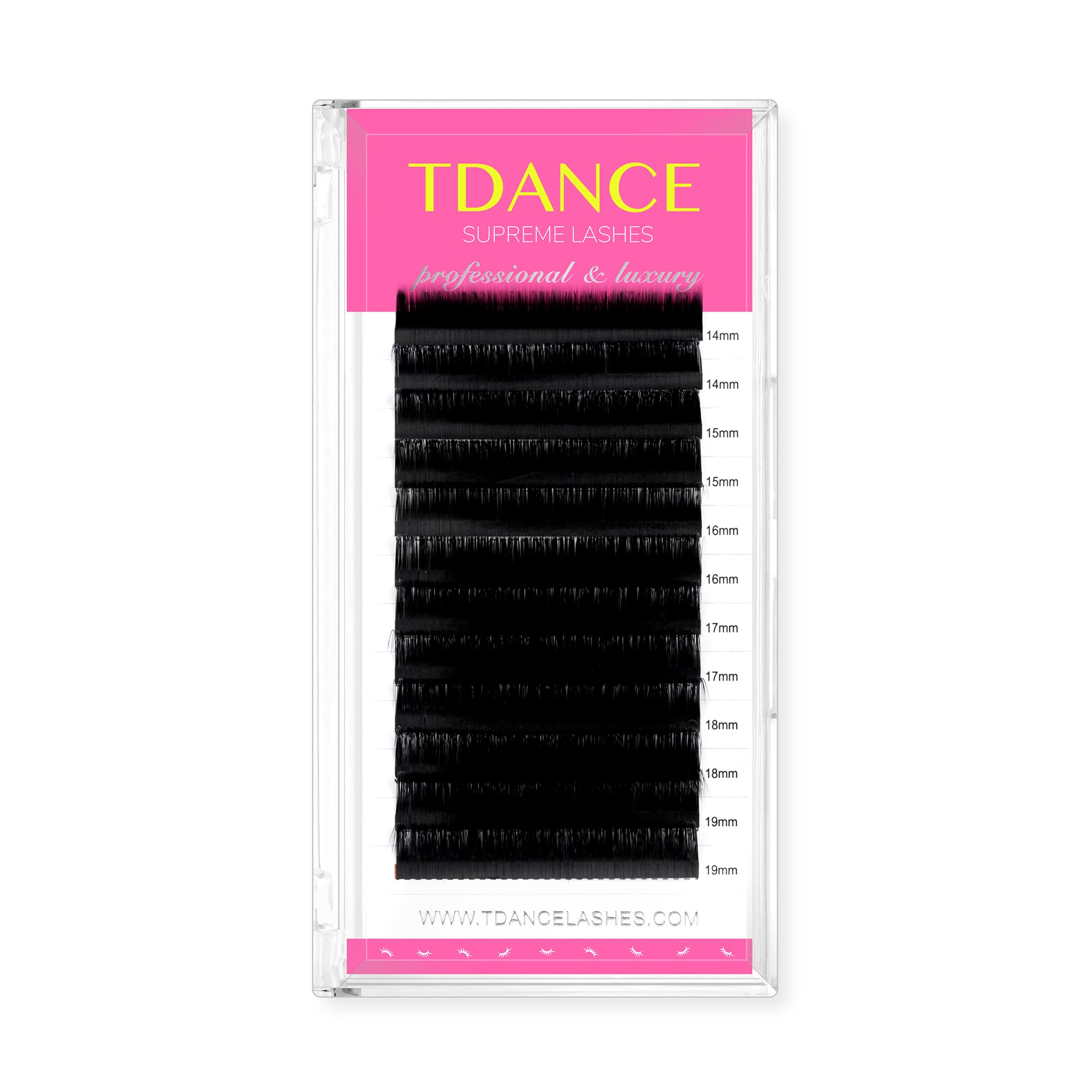 TDANCE lash-extension matte black tray with mixed lengths for customized volume options