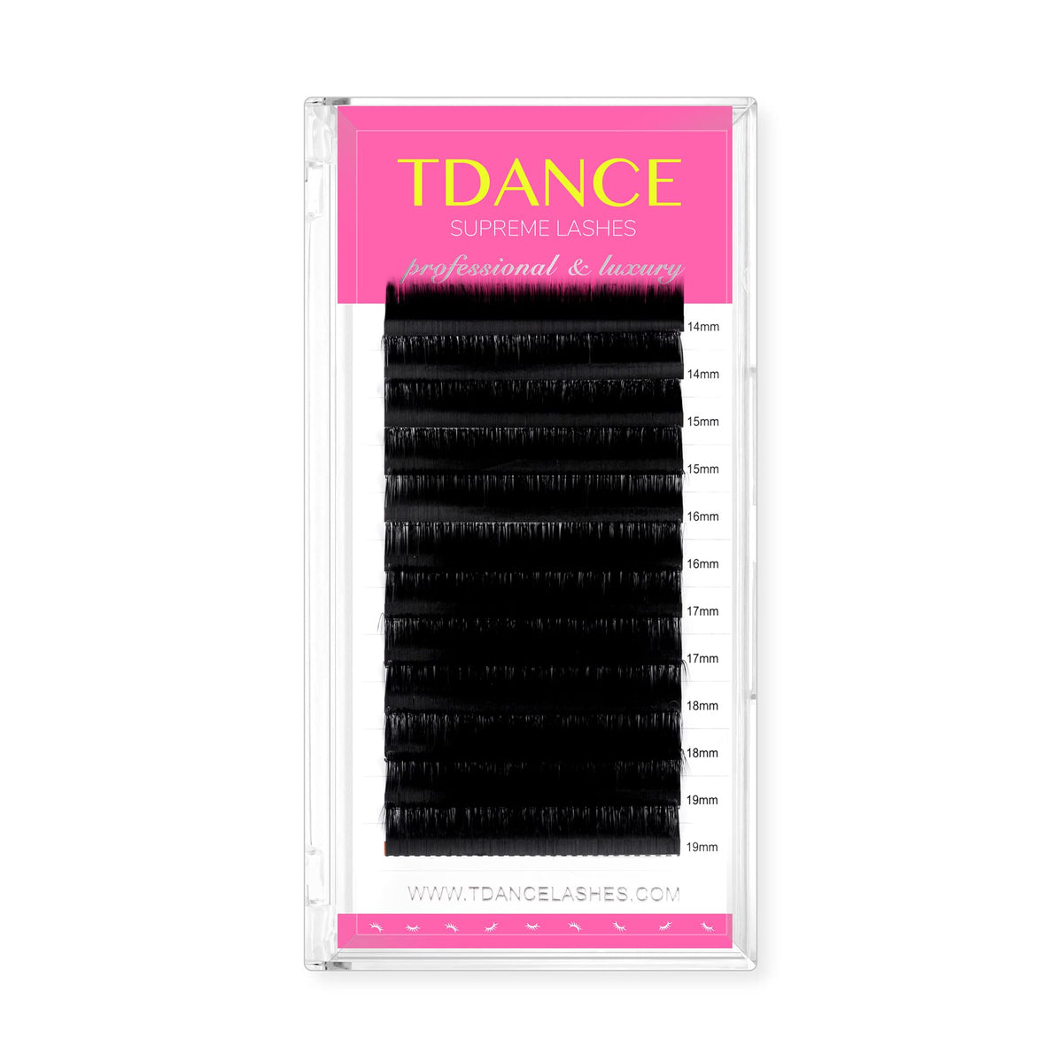 TDANCE lash-extension matte black tray with mixed lengths for customized volume options