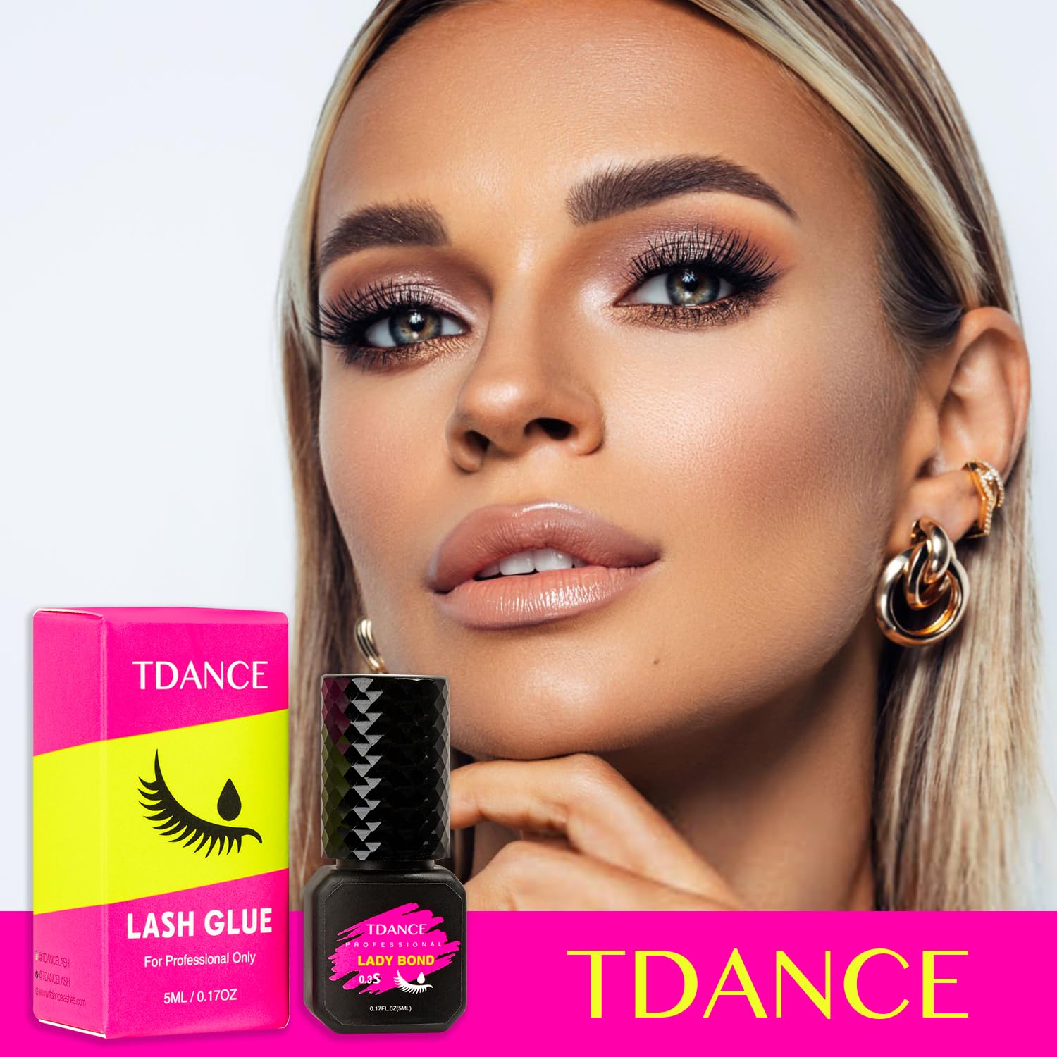 TDANCE low-fume eyelash adhesive reduces irritation during appointments.