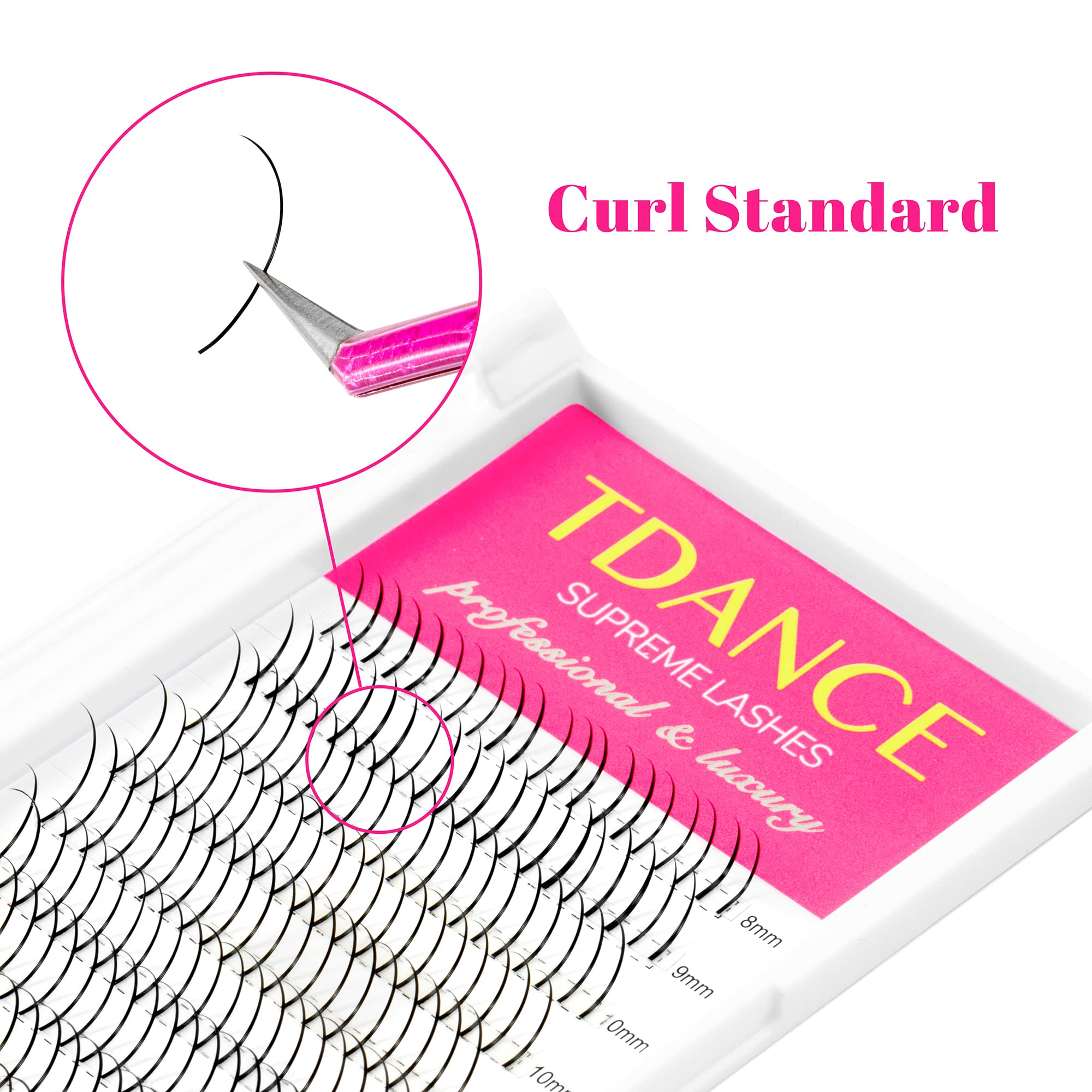 TDANCE Spikes demonstrate C/D curl for versatile lash styling.