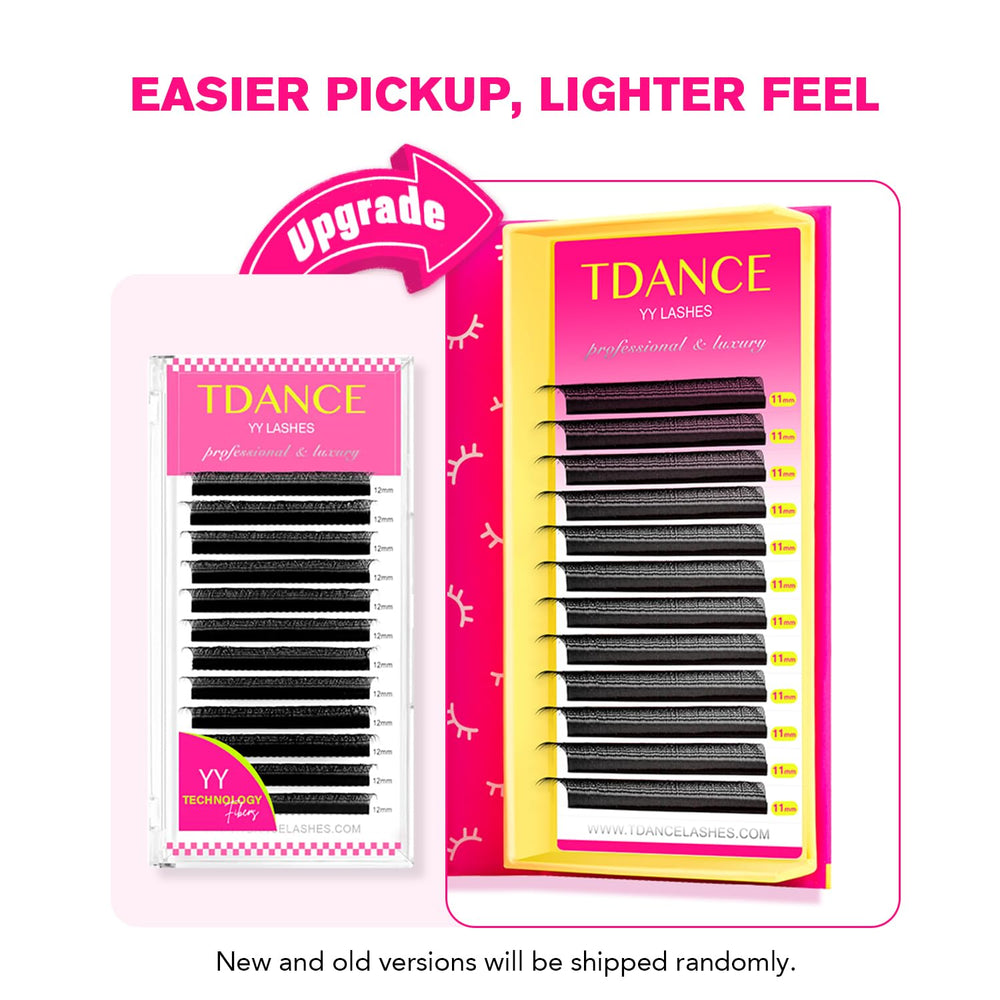 TDANCE YY lashes in matte black deliver a soft, fluffy silhouette with two-tip base.