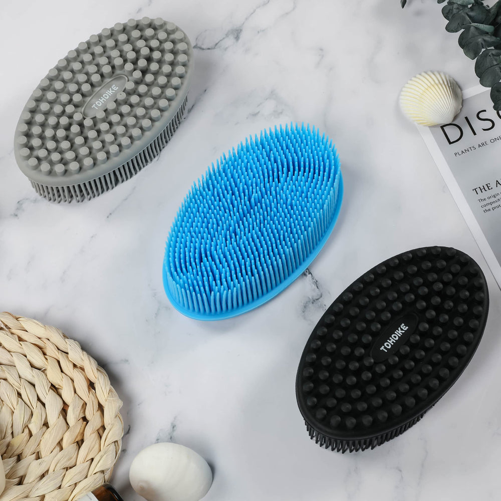TDHDIKE silicone body scrubber two-in-one side offers massage and improved circulation