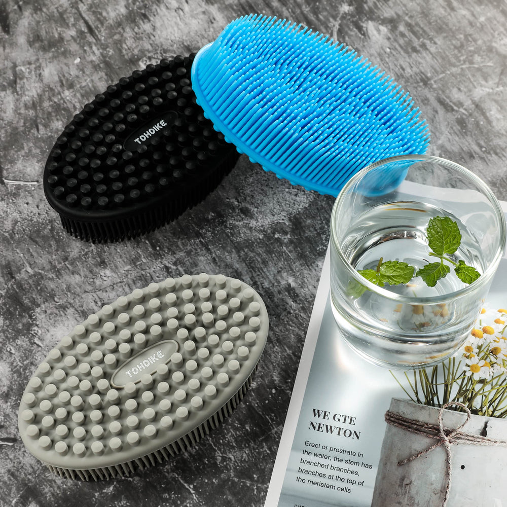 TDHDIKE silicone body scrubber can double as a kitchen dish scrubber