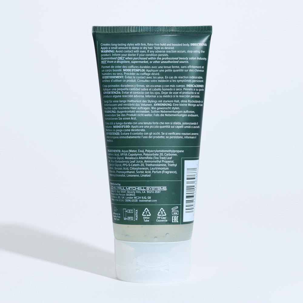 Tea Tree Firm Hold Gel packaging variation signals premium presentation