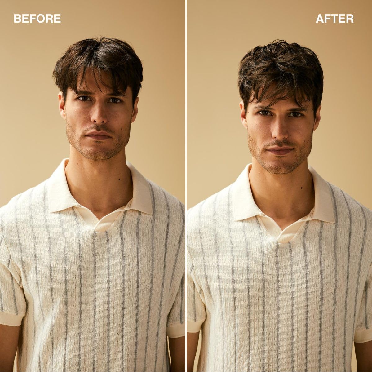 Tea Tree Forming Cream on medium to coarse hair showcases versatile styling options.