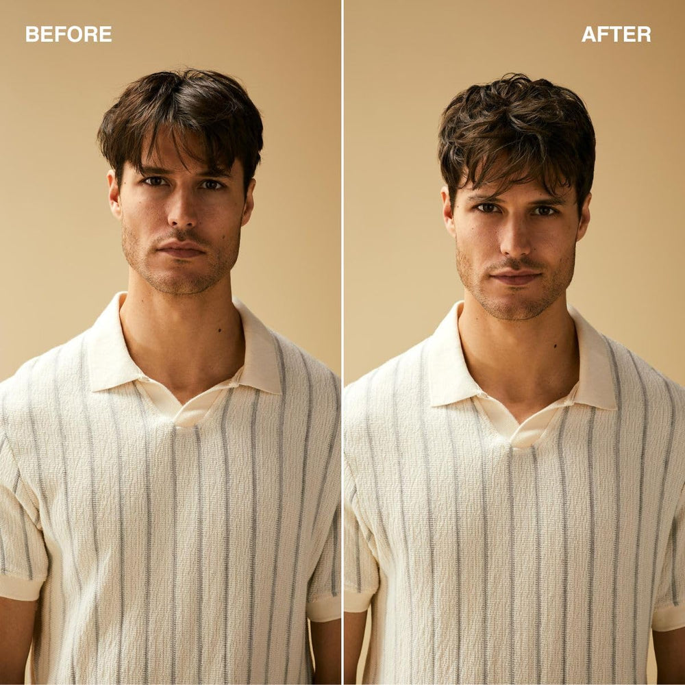 Tea Tree Forming Cream on medium to coarse hair showcases versatile styling options.