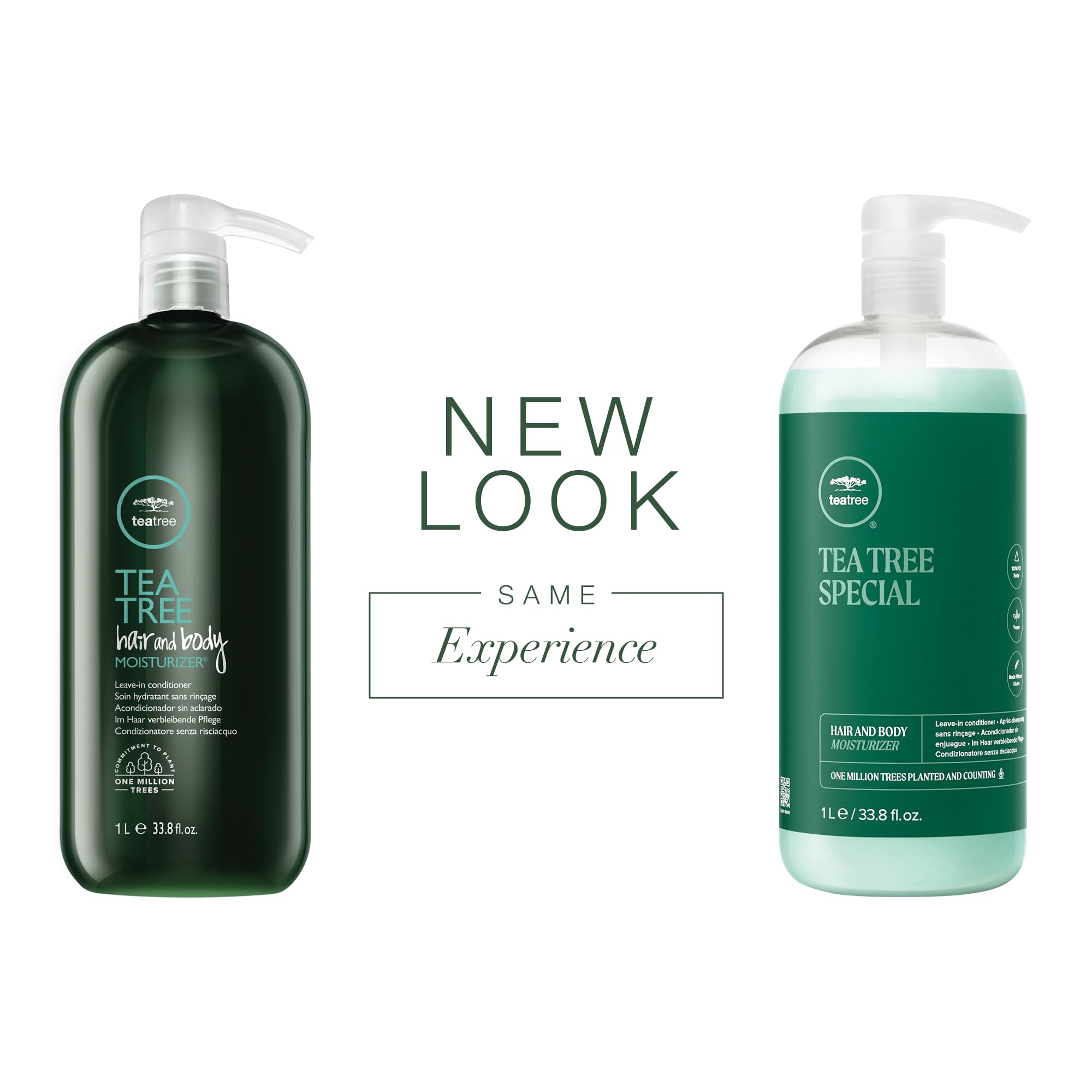 Tea Tree Hair and Body Moisturizer ingredients close-up featuring tea tree, peppermint, lavender for soothing skin.