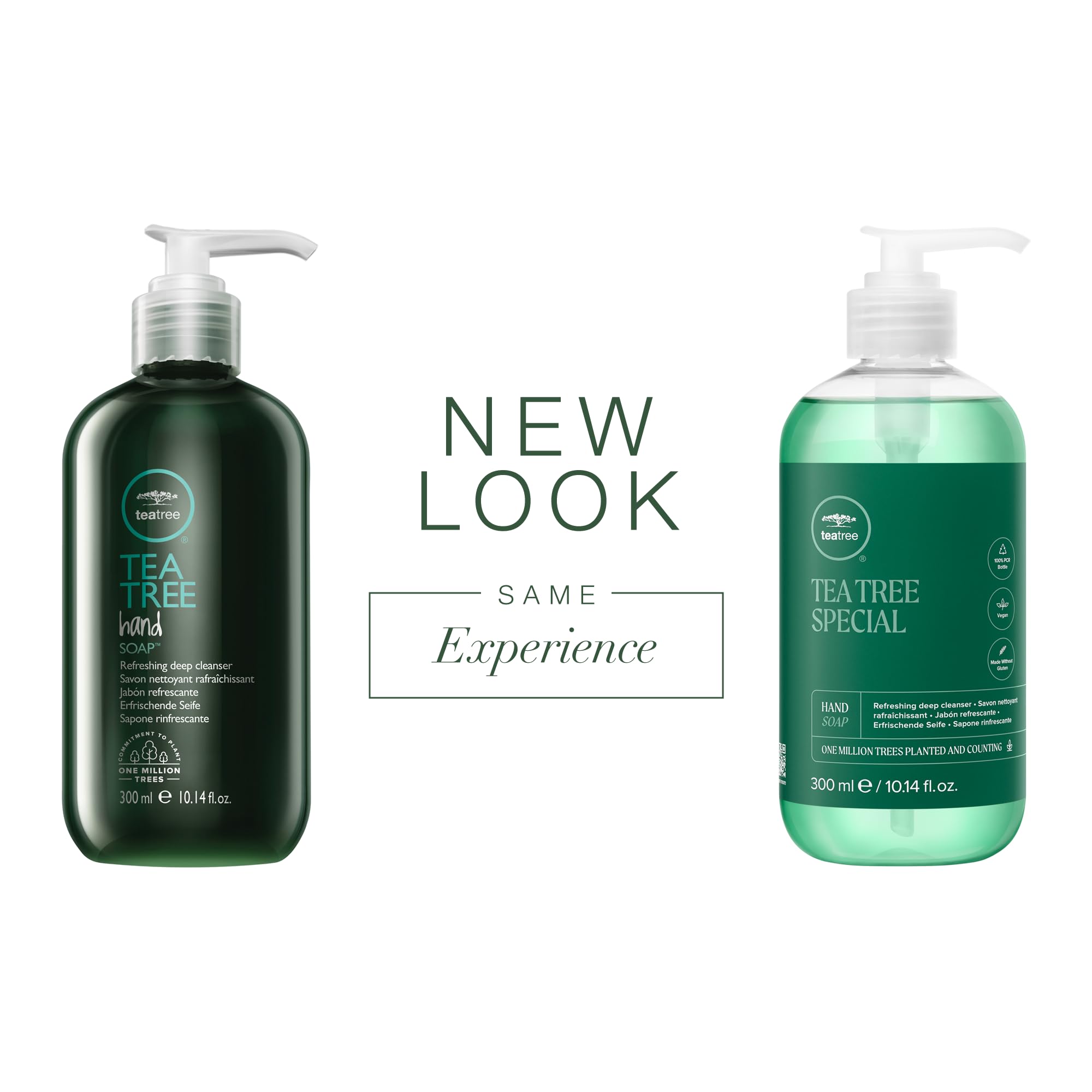 Tea Tree Hand Soap pump-dispense demonstrates convenient daily hand washing.