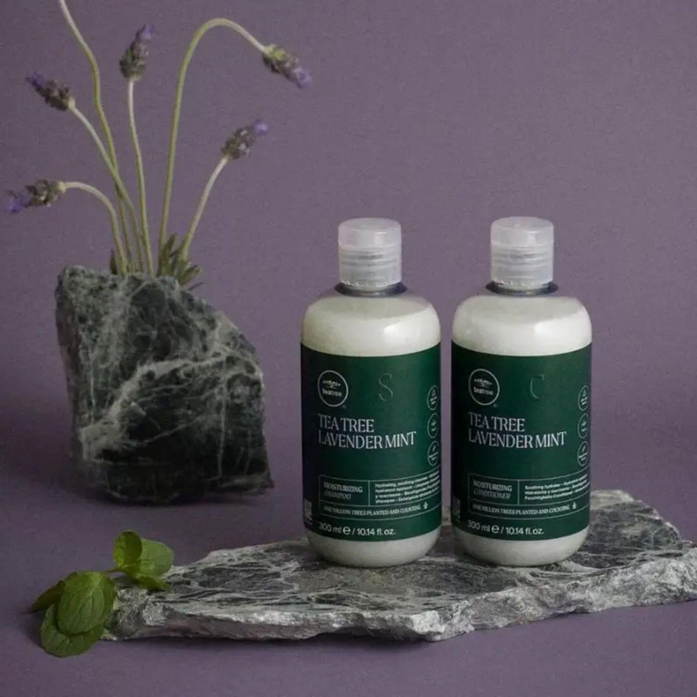 Tea Tree Lavender Mint Moisturizing Shampoo scent captures calming lavender and mint aromatics.
