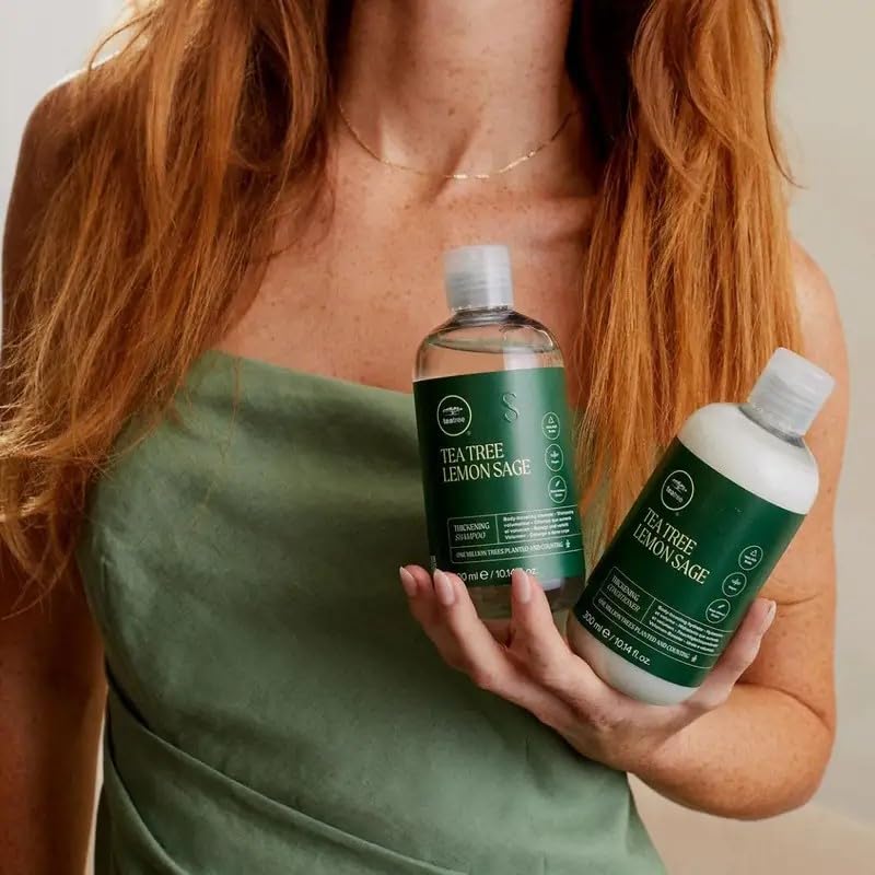 Tea Tree Lemon Sage Thickening Conditioner lather closeup suggests conditioning without heaviness.