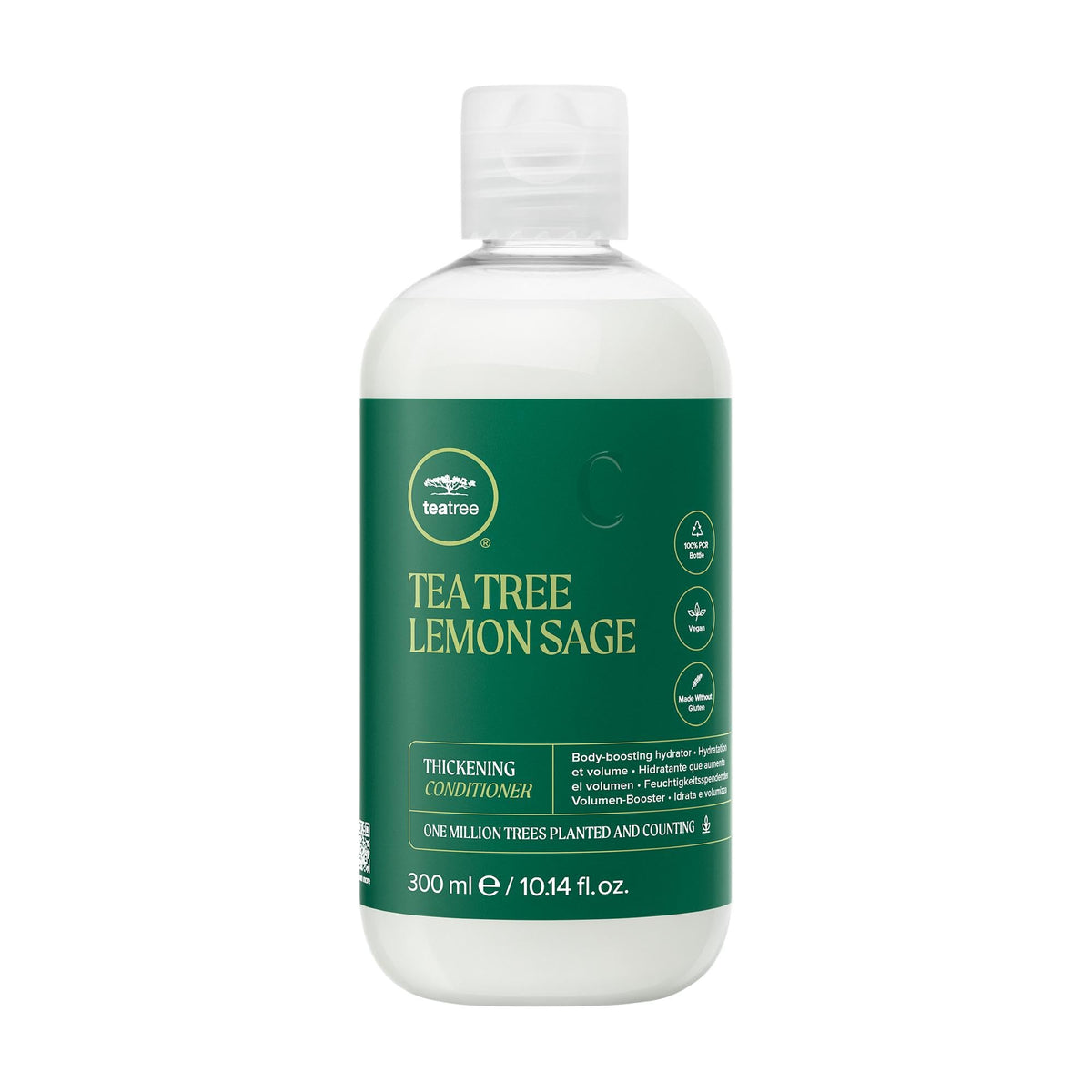 Tea Tree Lemon Sage Thickening Conditioner bottle boosts light hair with citrus-inspired volume.