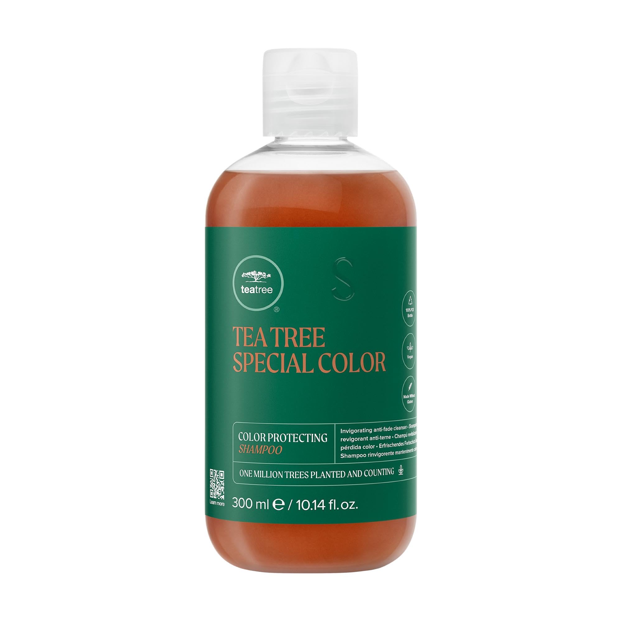 Tea Tree Special Color Shampoo bottle highlights color-safe formula for vibrant hair