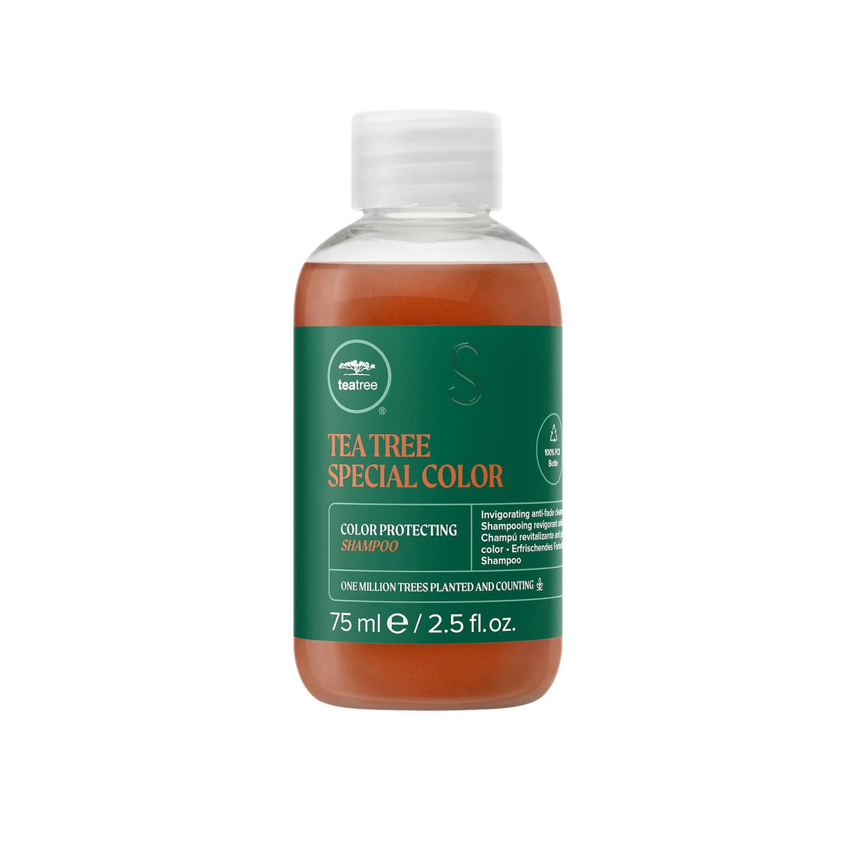 Tea Tree Special Color Shampoo bottle highlights color protection benefits for color-treated hair