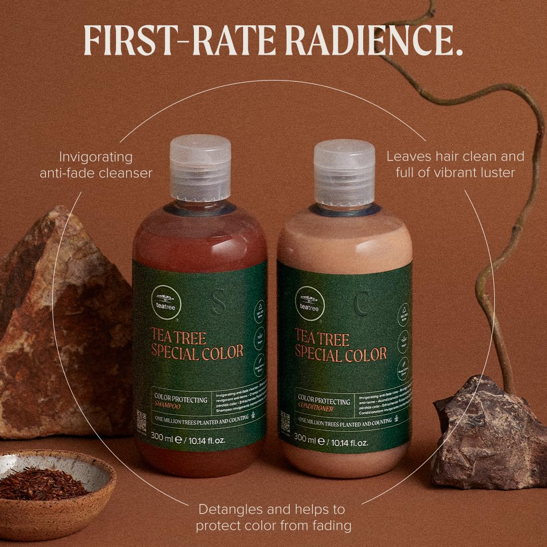 Tea Tree Special Color Shampoo pour release promotes an invigorating lather