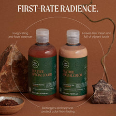Tea Tree Special Color Shampoo pour release promotes an invigorating lather