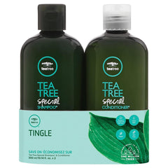 Tea Tree Special Conditioner bottle detangles and softens for smooth hair.