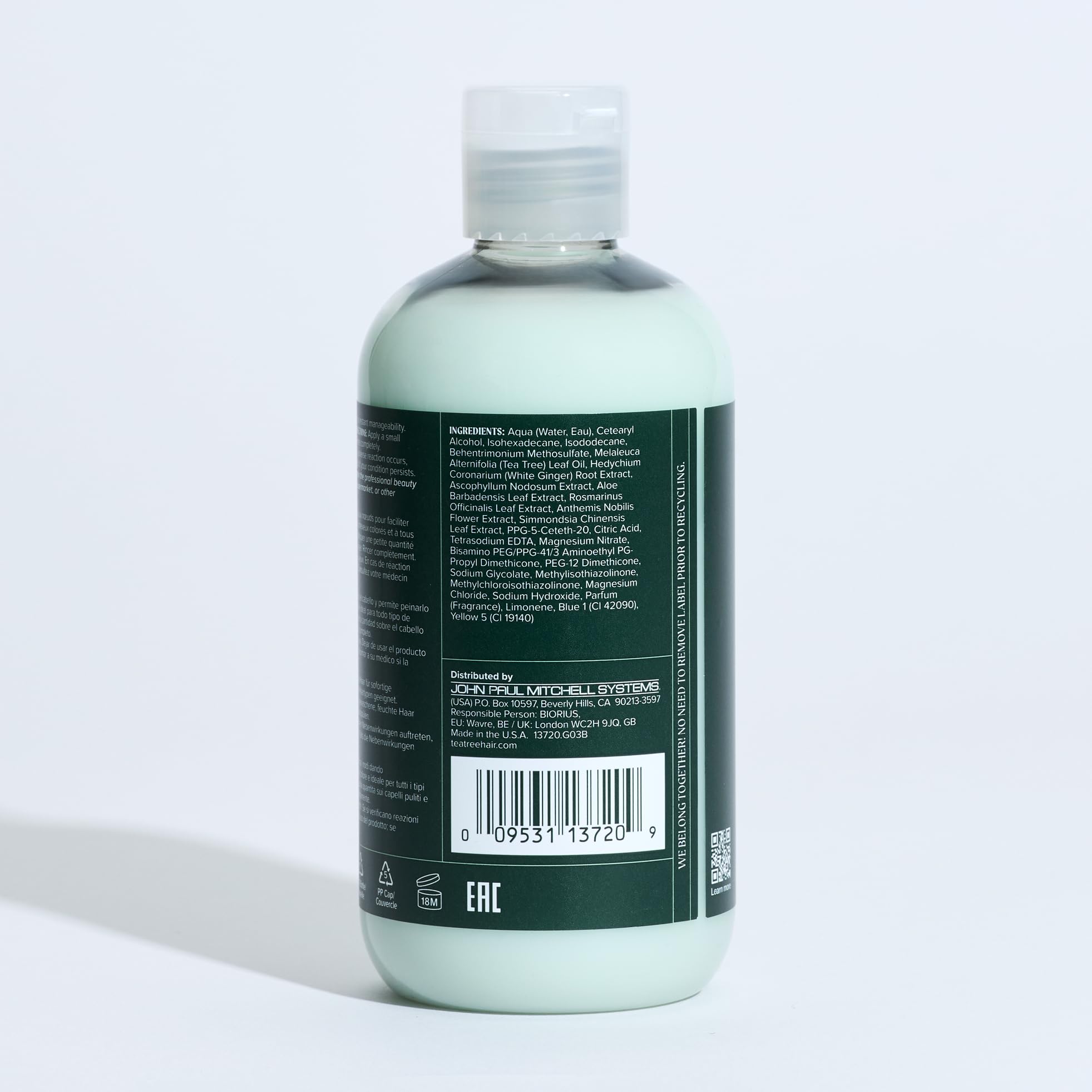 Tea Tree Special Conditioner refill pouch packaging emphasizes sustainability