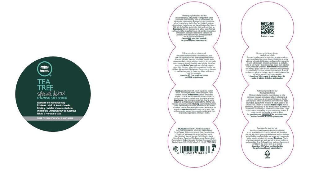 Tea Tree Special Detox Foaming Salt Scrub packaging variation image hints at updated design