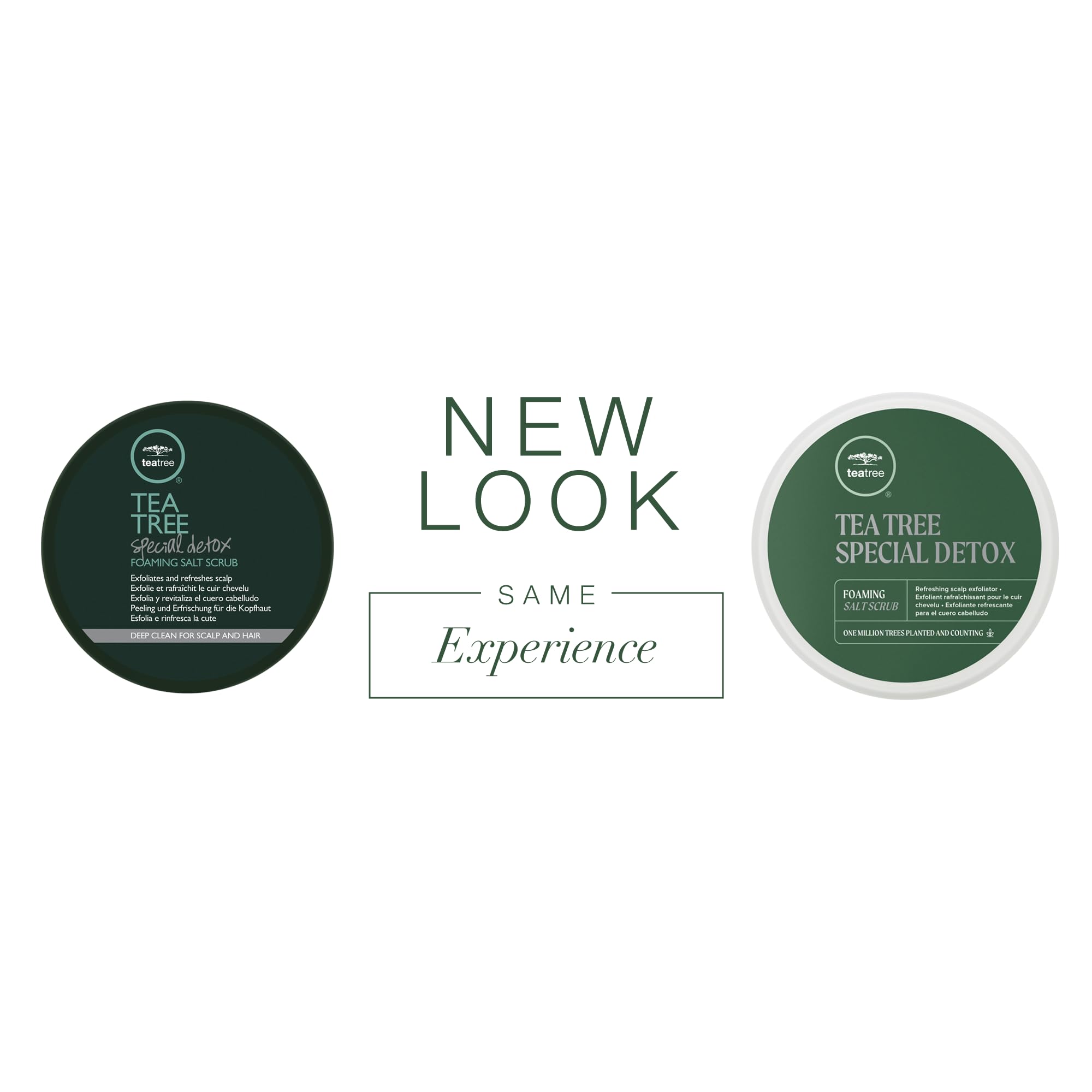Tea Tree Special Detox Foaming Salt Scrub on scalp shows renewal and smoothness