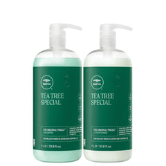 Tea Tree Special Liter Duo shampoo bottle—invigorating scalp massage and refreshing aroma