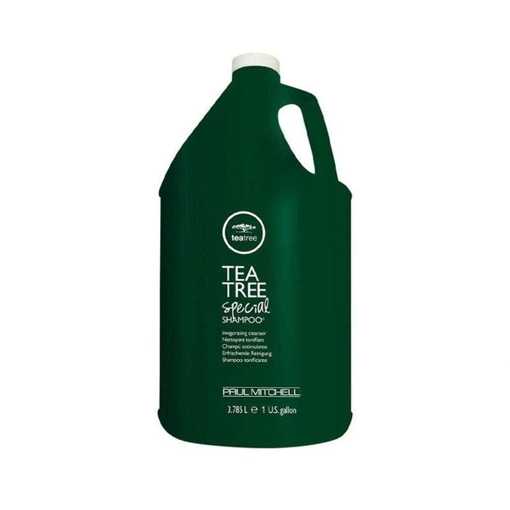 Tea Tree Special Shampoo pouring shot—refreshing luster and cooling fragrance experience