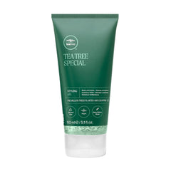 Tea Tree Styling Gel bottle pour shows medium hold for flexible styling.