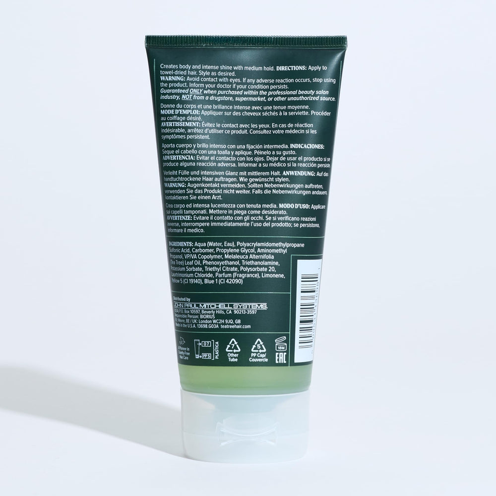 Tea Tree Styling Gel packaging update shows refreshed look for shelf appeal.