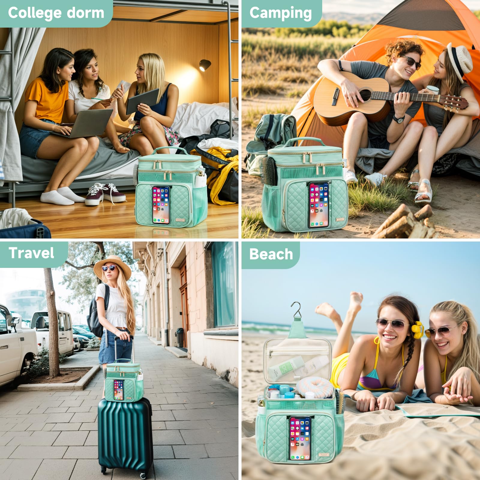 Tealari large toiletry bag folds for compact packing during travel.