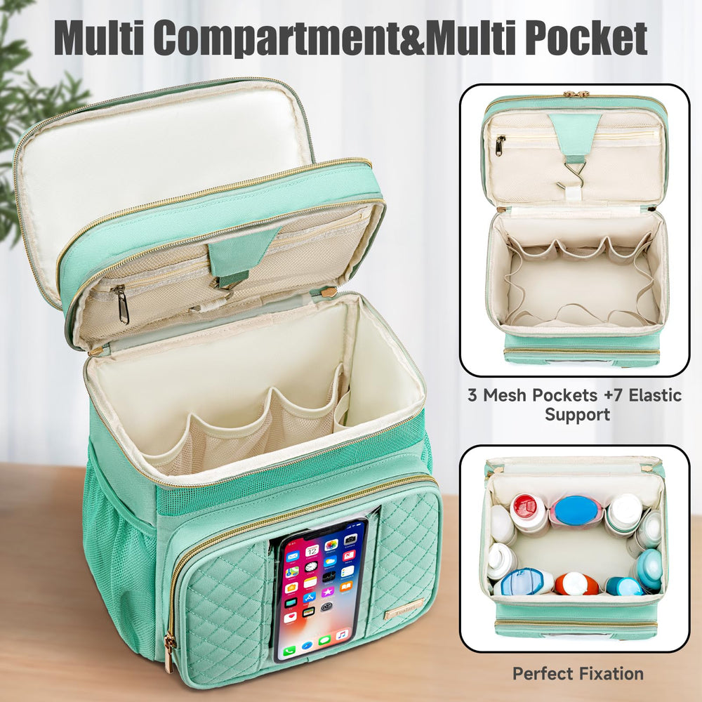 Tealari large toiletry bag includes a sturdy hanging hook for easy bathroom access.