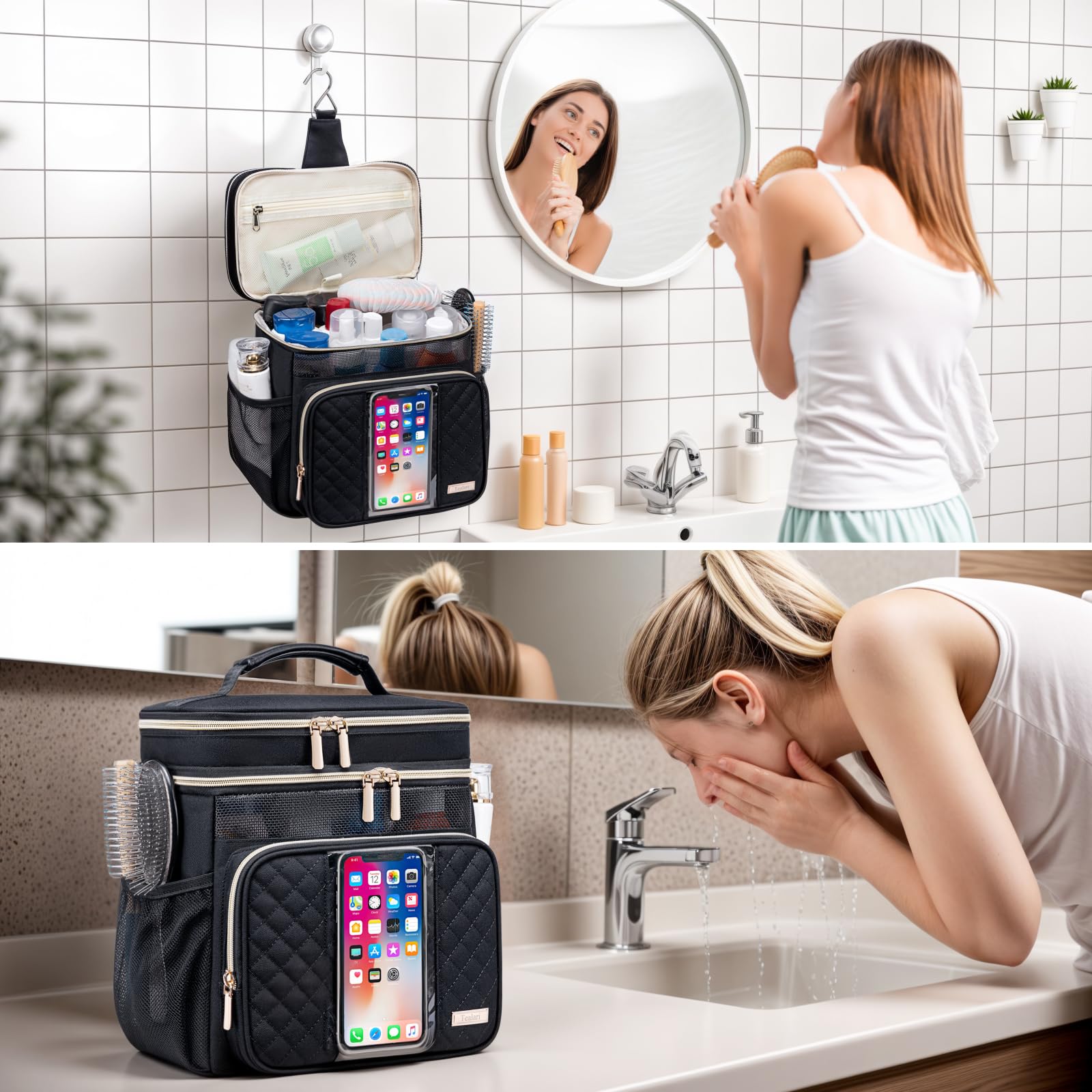 Tealari toiletry bag multi-pocket organization keeps items sorted