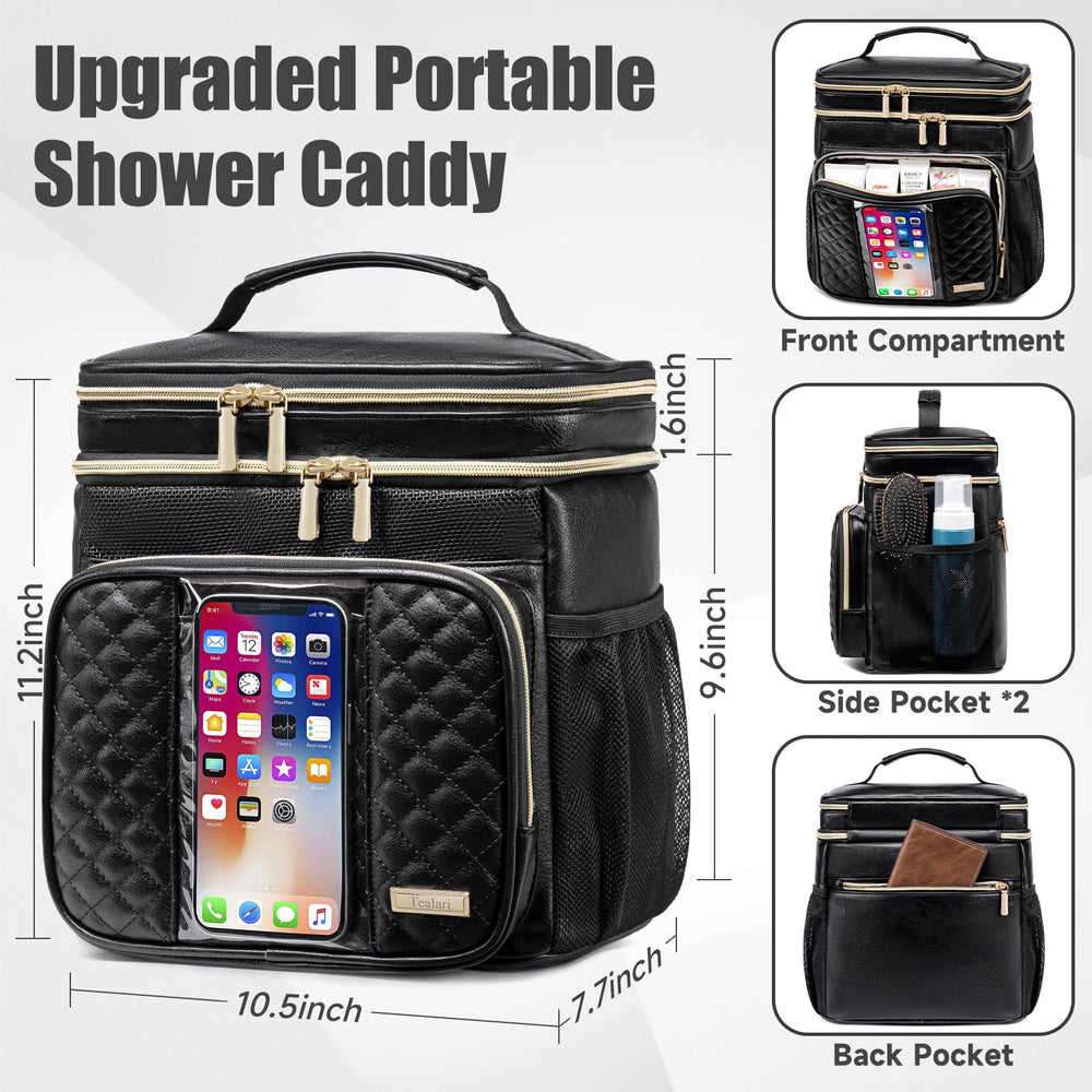 Tealari leather bag features waterproof phone pocket for hands-free calls